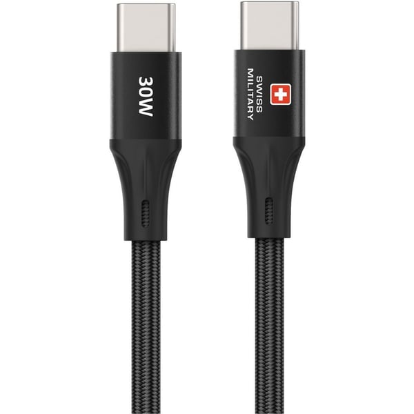 Swiss Military USB-C To USB-C Cable 1.2m 30W Black