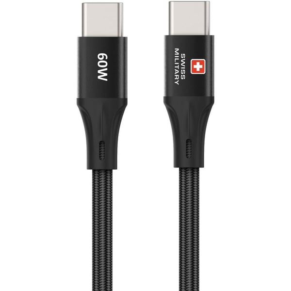 Swiss Military USB-C To USB-C Cable 1.2m 60W Black